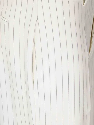 P.a.r.o.s.h Striped Trousers With Belt Loops And Pockets In White