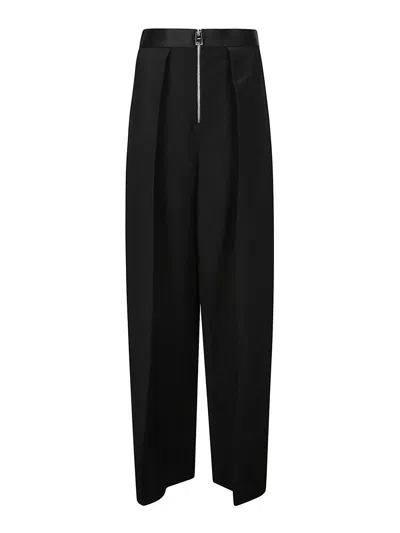 Khaite The Marine Wide-leg Trousers In Black Fabric