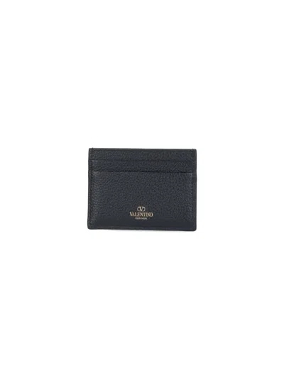 Valentino Logo Holder In Black