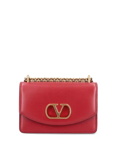 Valentino Garavani Garavani Vain Small Shoulder Bag In Shiny Calfskin Woman Rosso Valentino Uni