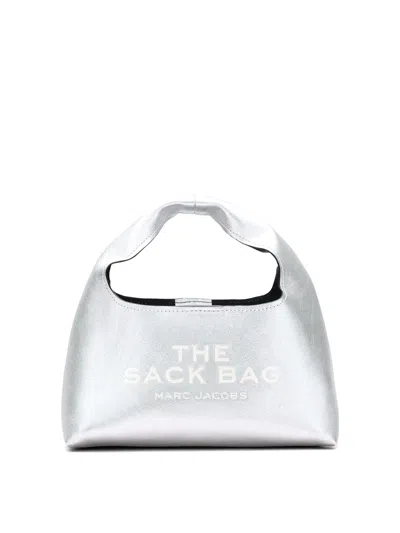Marc Jacobs The Mini Leather Sack Bag In Silver