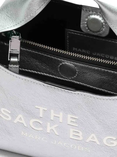 Marc Jacobs The Mini Leather Sack Bag In Silver