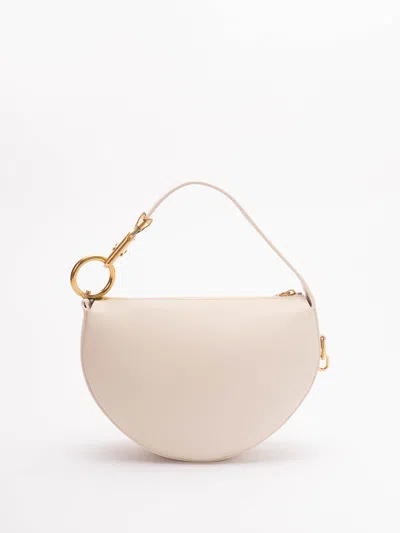 Burberry Knight Calf Leather Shoulder Bag In White