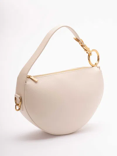 Burberry Knight Calf Leather Shoulder Bag In White