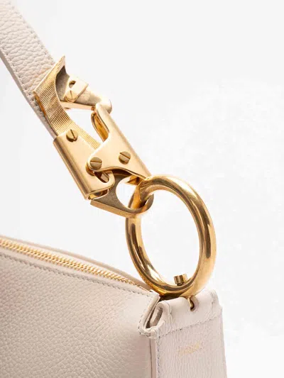 Burberry Knight Calf Leather Shoulder Bag In White