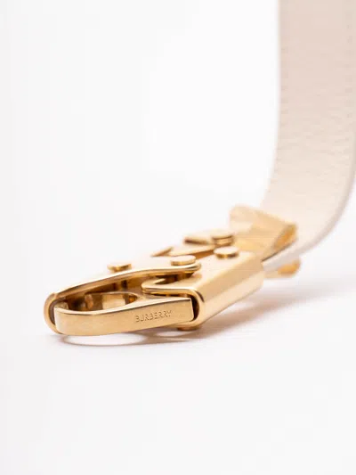 Burberry Knight Calf Leather Shoulder Bag In White