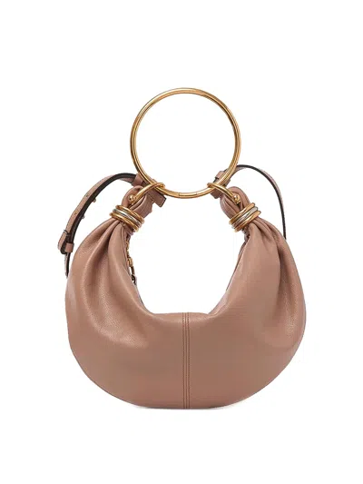 Chloé Grain Leather Small Bracelet Hobo Bag In Brown