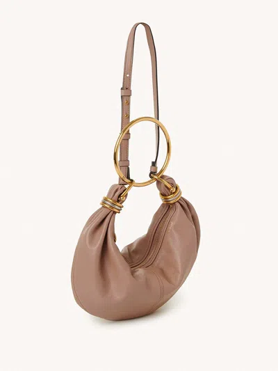 Chloé Grain Leather Small Bracelet Hobo Bag In Brown