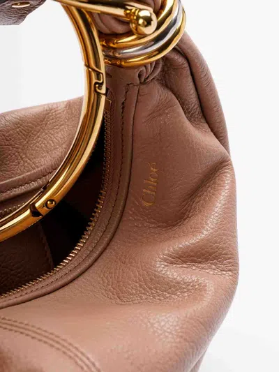 Chloé Grain Leather Small Bracelet Hobo Bag In Brown