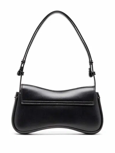 Diesel Curved Silhouette Clutch With Adjustable Strap In Black