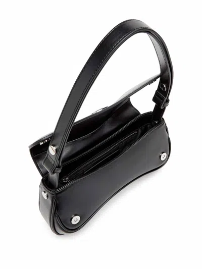 Diesel Curved Silhouette Clutch With Adjustable Strap In Black