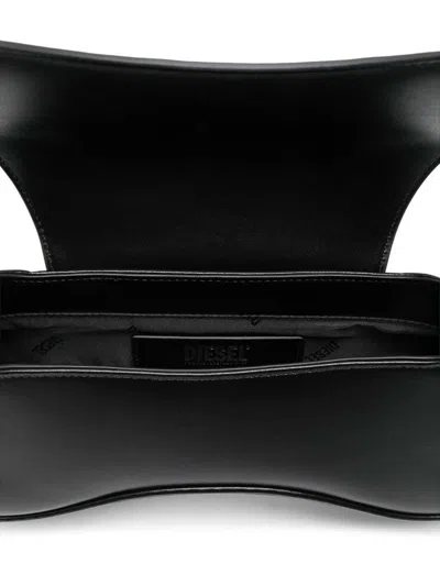 Diesel Play-crossbody Bag In Semi Gloss Leather In Black