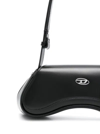 Diesel Play-crossbody Bag In Semi Gloss Leather In Black