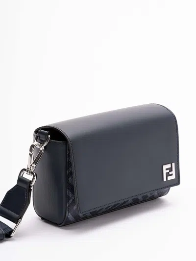 Fendi Ff Squared Compact Tote In Dark Wash