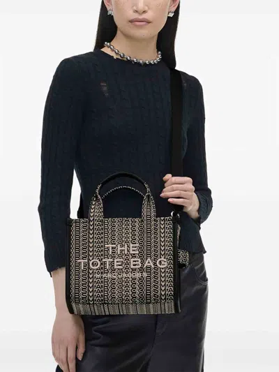 Marc Jacobs The Monogram Jacquard Small Tote Bag In Black