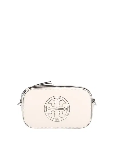 Tory Burch Miller Ivory Leather Mini Crossbody Bag In White