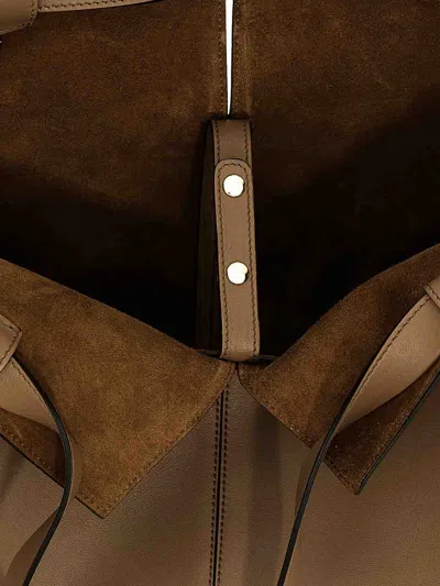 Tod's Hand Stitched Tote Bag In Beige