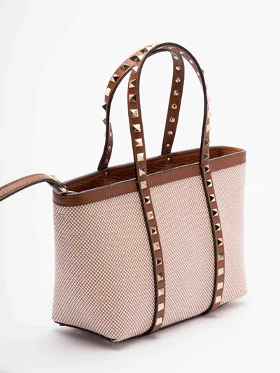 Valentino Check-pattern Tote Bag In Nude & Neutrals