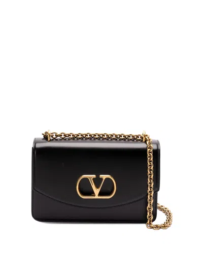 Valentino Vain Leather Shoulder Bag In Black