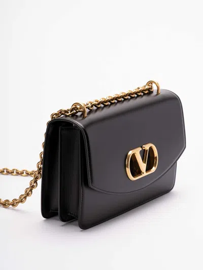 Valentino Vain Leather Shoulder Bag In Black