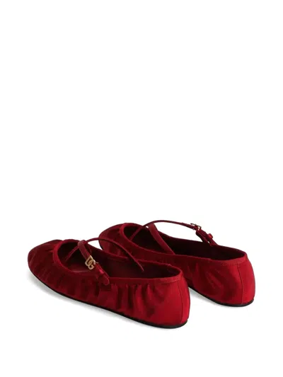 Dolce & Gabbana Satin Ballerina In Red