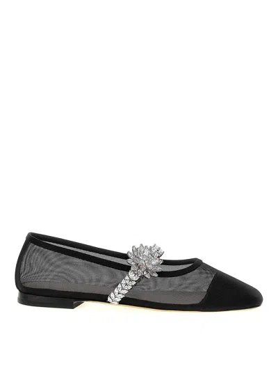 Mach&mach Mach & Mach 'lotus' Ballet Flats In Black
