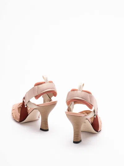 Fendi Colibri Ff Embroidered Slingback Pump In Pink