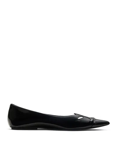 Marc Jacobs The Kat Leather Ballet Flats In Black