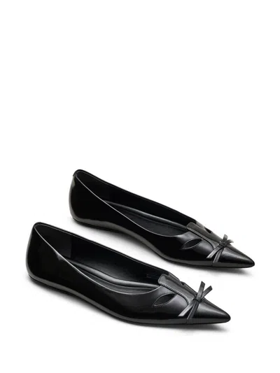 Marc Jacobs The Kat Leather Ballet Flats In Black