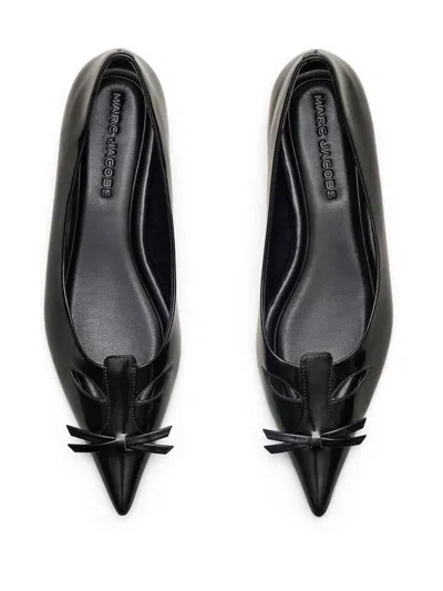 Marc Jacobs The Kat Leather Ballet Flats In Black