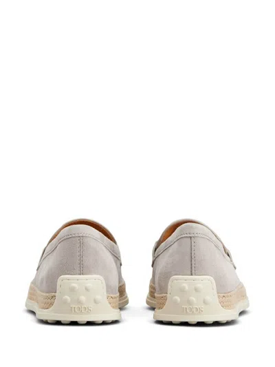 Tod's Suede Loafers Gray In Grey
