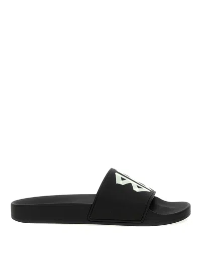 Balenciaga Slide Sandals With Open Toe And Flat Sole In Black