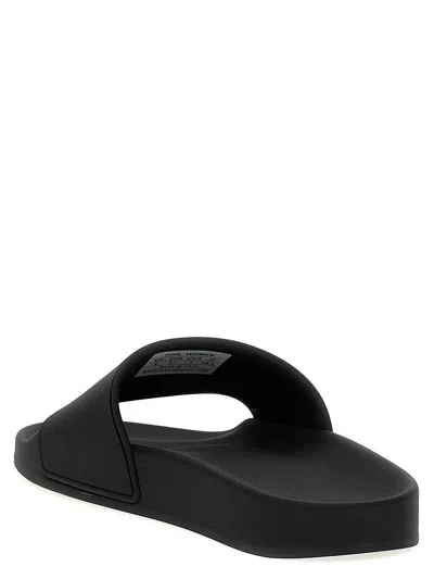 Balenciaga Slide Sandals With Open Toe And Flat Sole In Black