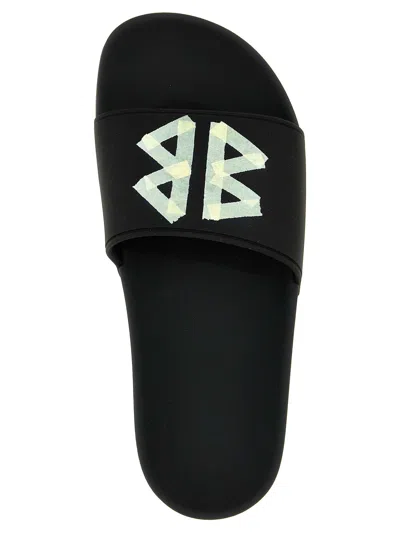 Balenciaga Slide Sandals With Open Toe And Flat Sole In Black
