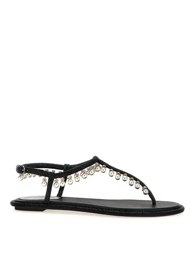 René Caovilla Rene Caovilla Diana Pearls Sandals In Black