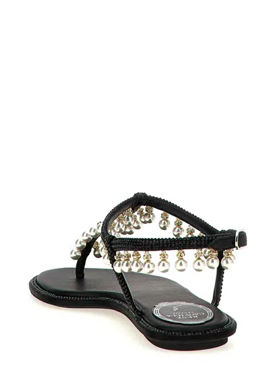 René Caovilla Rene Caovilla Diana Pearls Sandals In Black