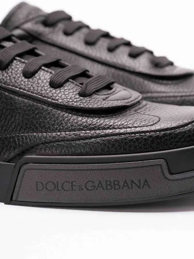 Dolce & Gabbana Portofino Yatch Low-top Sneakers In Black