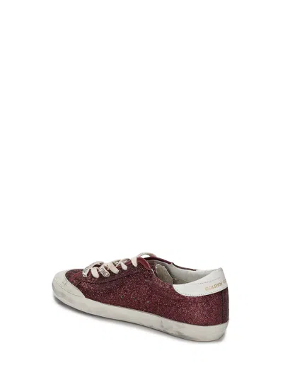 Golden Goose Super Star Glitter Leather Low-top Sneakers In Silver