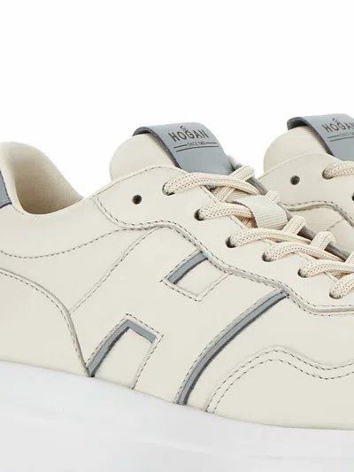 Hogan Salomon Black Textile Sneaker In Beige