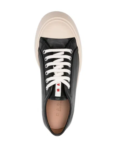 Marni Black Smooth Leather Sneakers In Black
