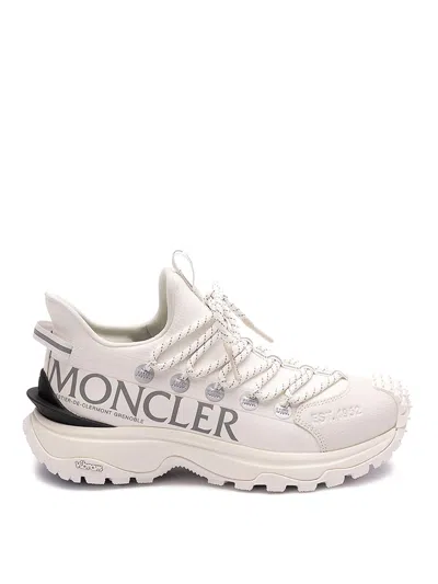 Moncler White Nylon Sneakers In Neutral