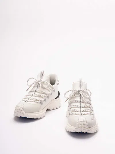 Moncler White Nylon Sneakers In Neutral