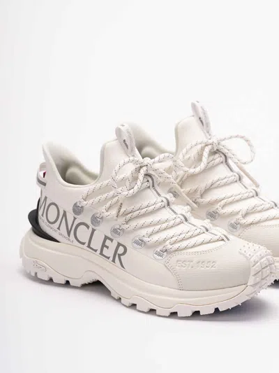 Moncler White Nylon Sneakers In Neutral