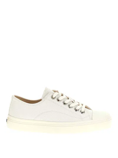 Moschino Square-toe Canvas Sneakers In White