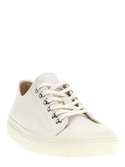 Moschino Square-toe Canvas Sneakers In White