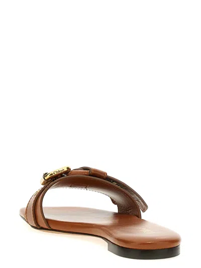 Chloé Tan Mae Sandals In Blue