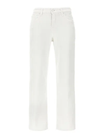 7 For All Mankind Calie Straighnt Cropped Jeans In White