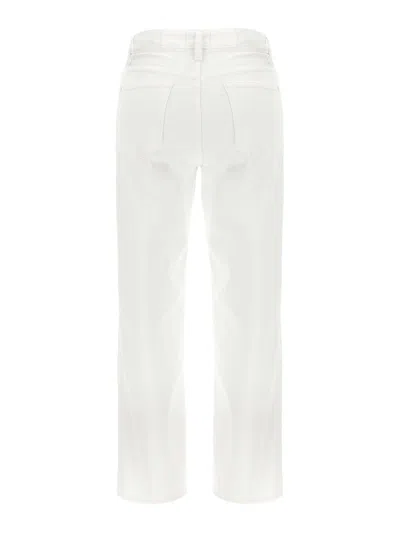 7 For All Mankind Calie Straighnt Cropped Jeans In White