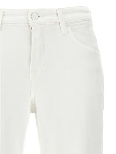 7 For All Mankind Calie Straighnt Cropped Jeans In White