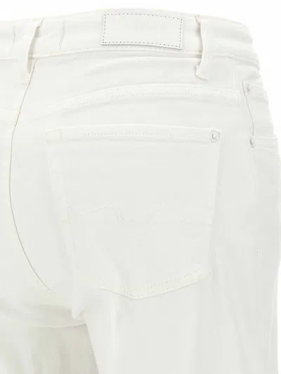 7 For All Mankind Calie Straighnt Cropped Jeans In White